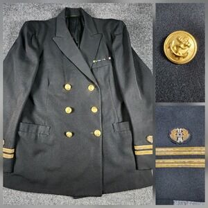 VTG U.S. Navy Officer Dress Uniform Boston Uniform Co. Lieutenant 3 Stripes 40R